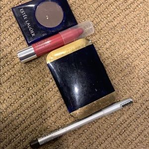 Eyeshadow and lipstick and browliner
